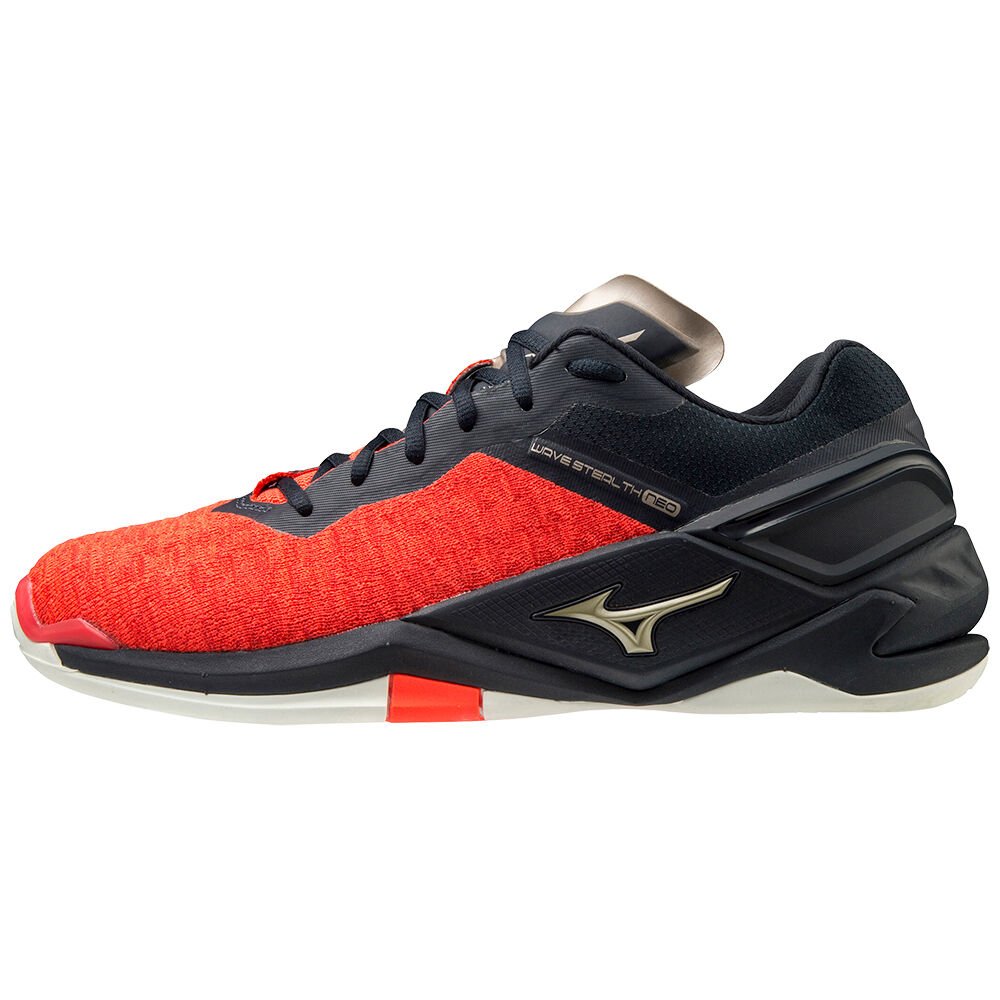 Womens Mizuno Wave Stealth Neo Badminton Shoes Black/Orange/Gold Philippines (RLCMDH954)